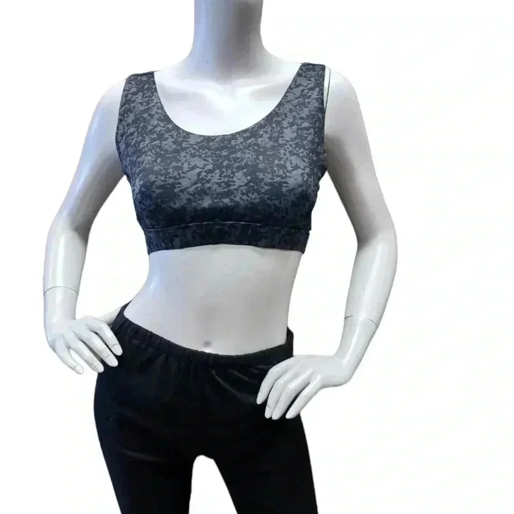 Lole Black & Grey Adjustable Sports Bra Size Large